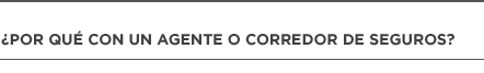 &iquest;Por qu&eacute; con un agente o mediador de seguros?